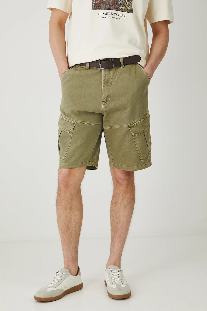 Medicine pantaloni scurti din bumbac barbati, culoarea verde Medicine pantaloni scurti din bumbac barbati, culoarea verde