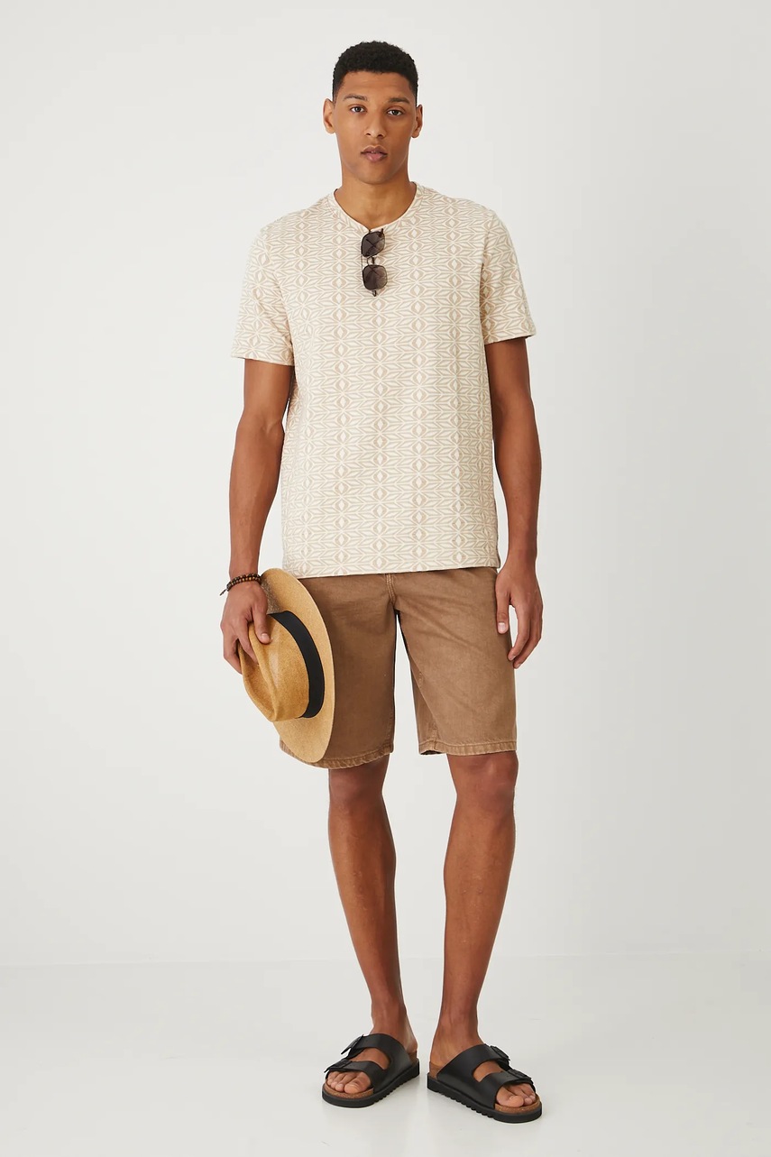 Хлопковые джинсовые шорты Medicine цвет бежевый