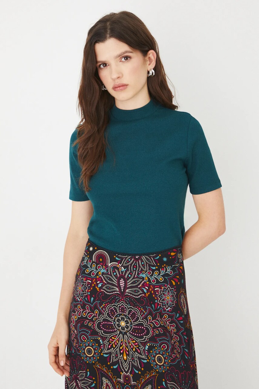 Medicine tricou femei, culoarea verde, cu turtleneck