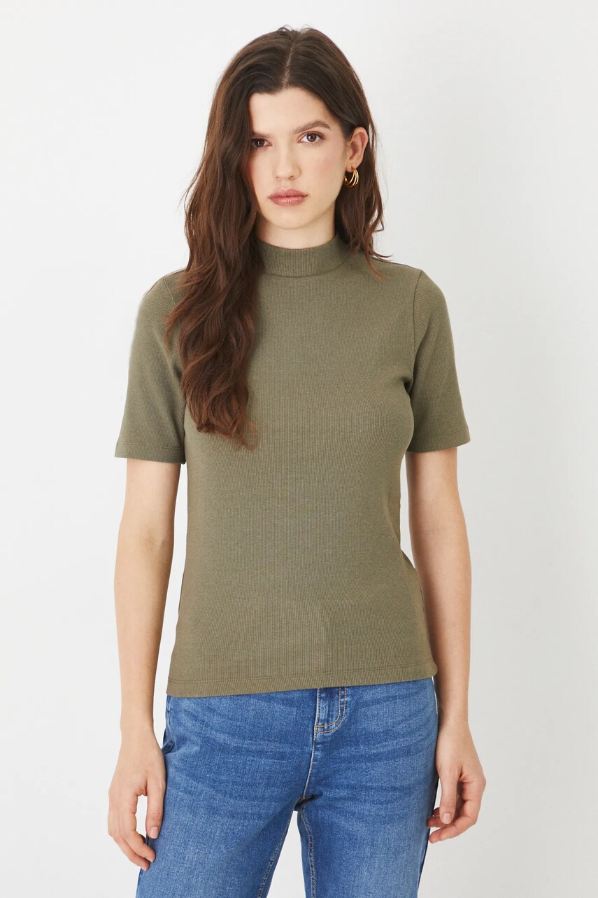 Medicine tricou femei, culoarea verde, cu turtleneck