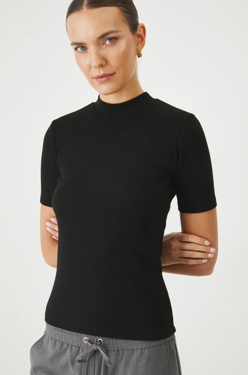 Medicine tricou femei, culoarea negru, cu turtleneck