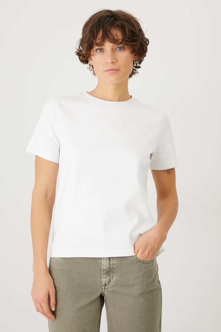 Medicine tricou din bumbac femei, culoarea alb