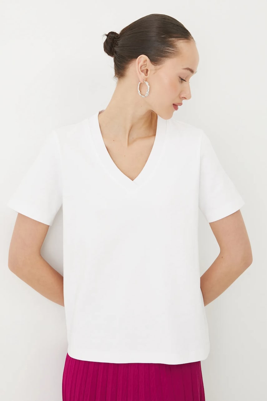 Medicine tricou din bumbac femei, culoarea alb