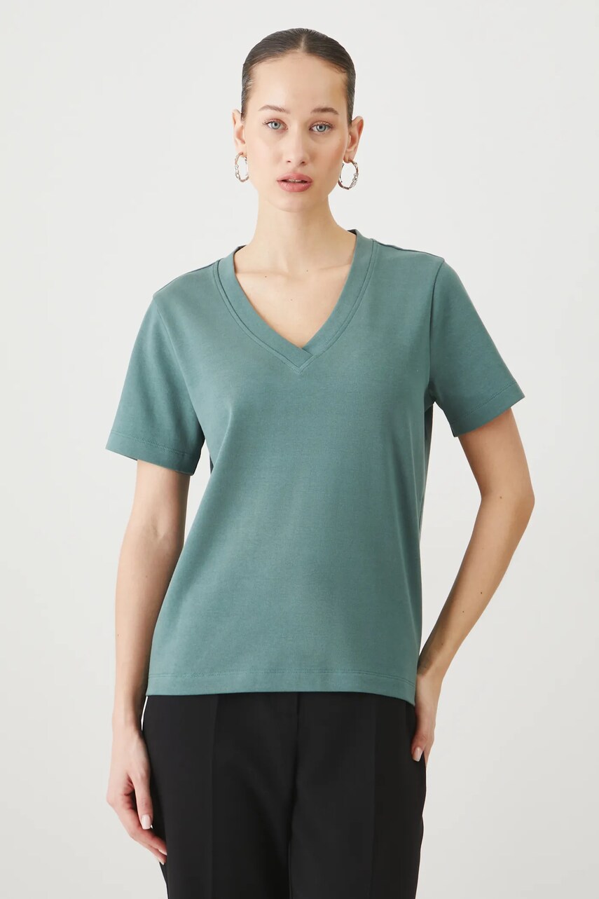Medicine tricou din bumbac femei, culoarea verde