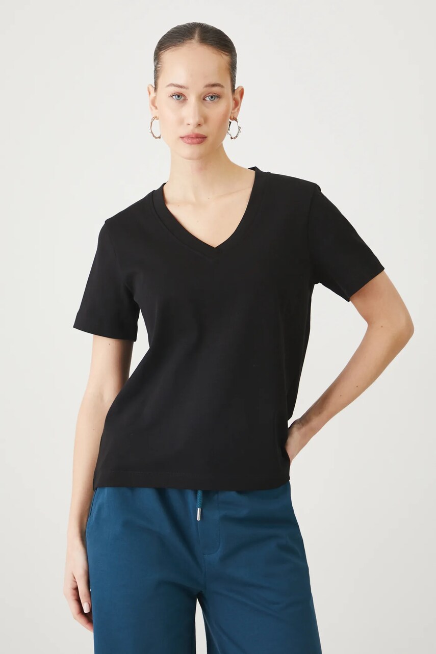 Medicine tricou din bumbac femei, culoarea negru