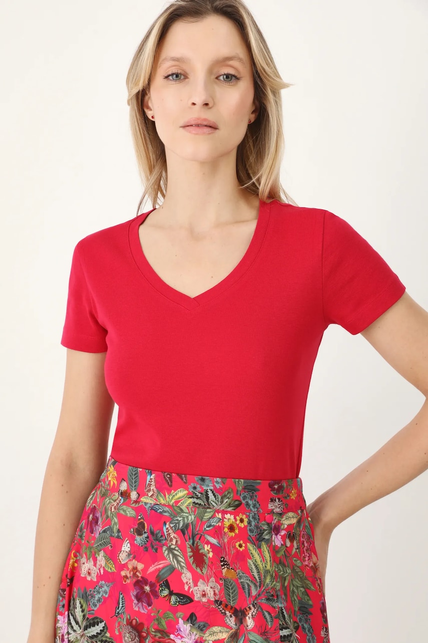 Medicine tricou din bumbac femei, culoarea rosu