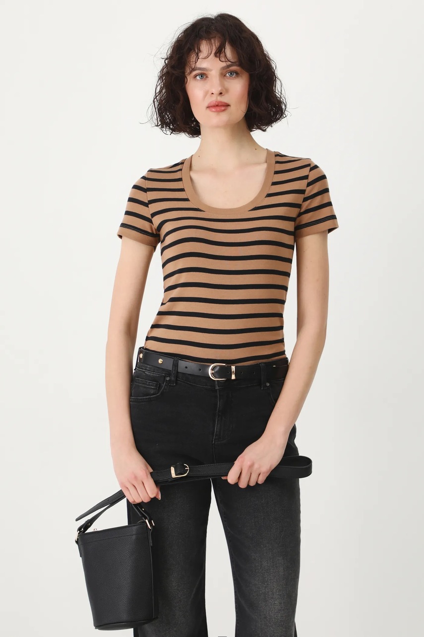 Medicine tricou din bumbac femei, culoarea bej