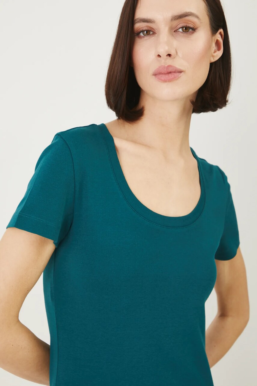 Medicine tricou din bumbac femei, culoarea verde