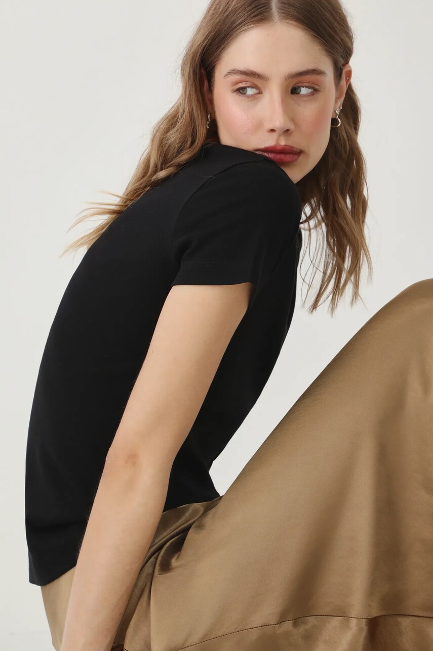 Medicine tricou din bumbac femei, culoarea negru