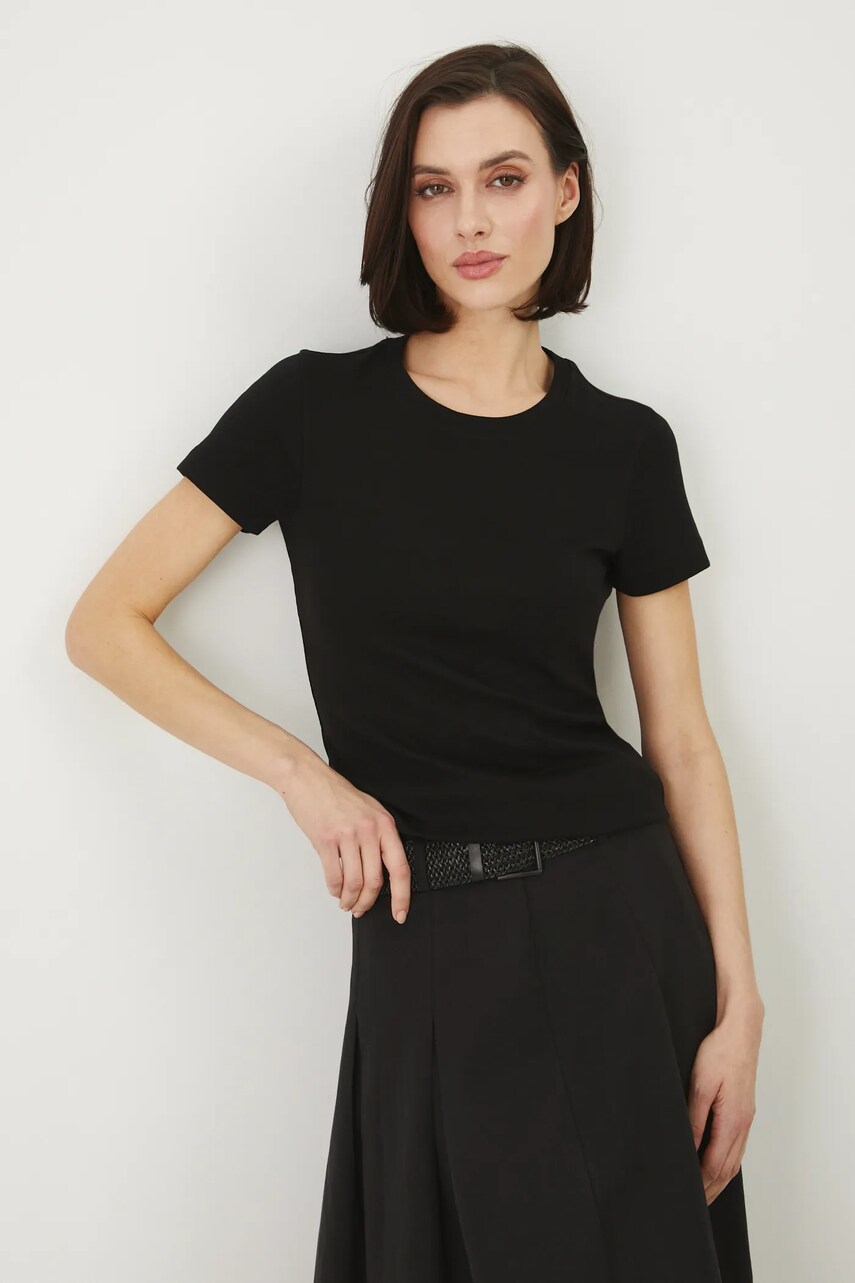 Medicine tricou din bumbac femei, culoarea negru