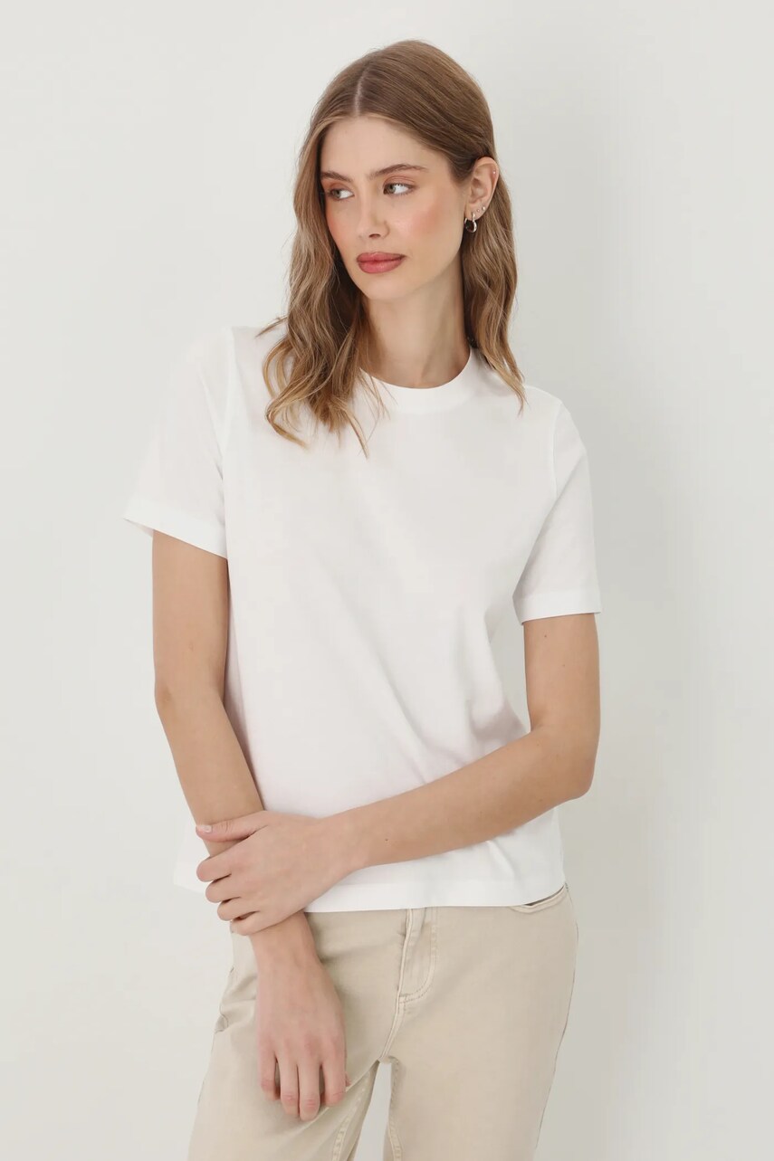 Medicine tricou din bumbac femei, culoarea alb