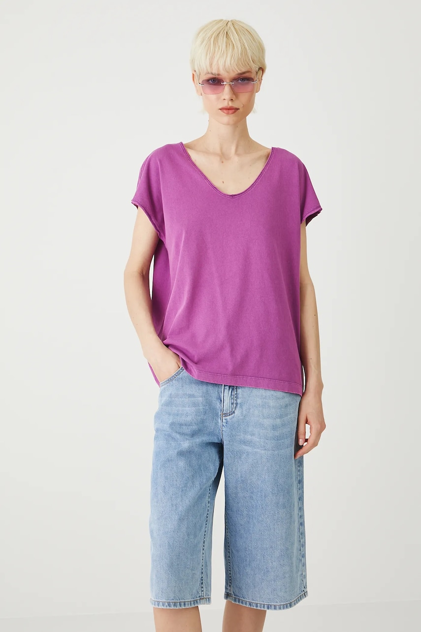 Medicine tricou din bumbac culoarea violet