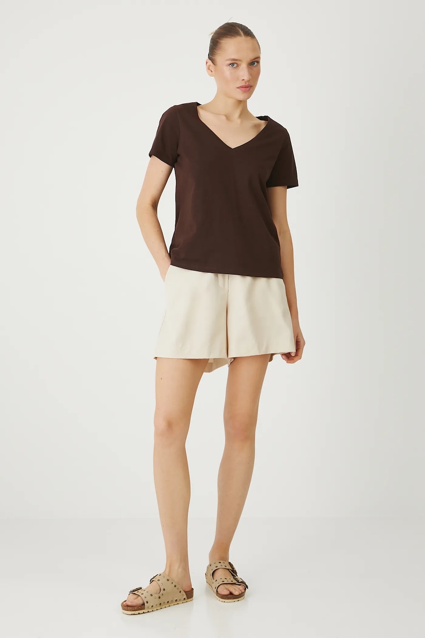 Medicine tricou din bumbac culoarea maro