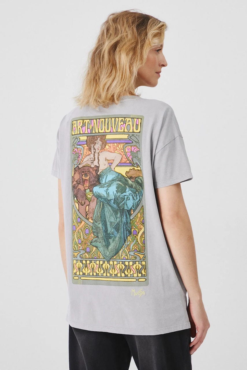 Medicine tricou din bumbac femei, culoarea gri