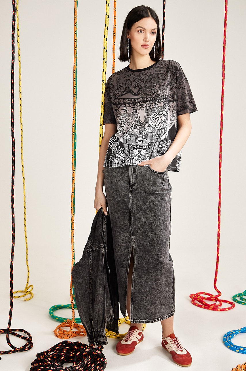 Medicine tricou din bumbac femei, culoarea gri Medicine tricou din bumbac femei, culoarea gri