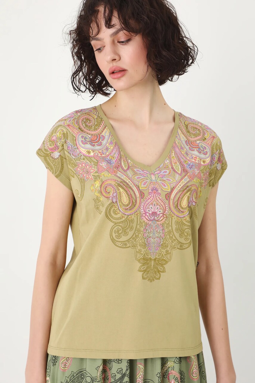 Medicine tricou din bumbac femei, culoarea verde