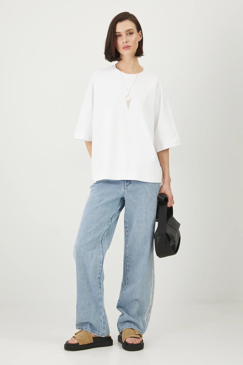 Medicine tricou din bumbac femei, culoarea alb