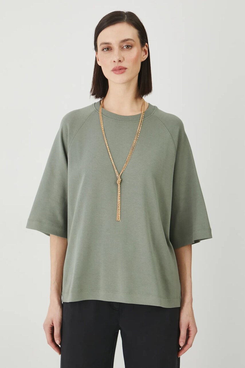 Medicine tricou din bumbac femei, culoarea verde