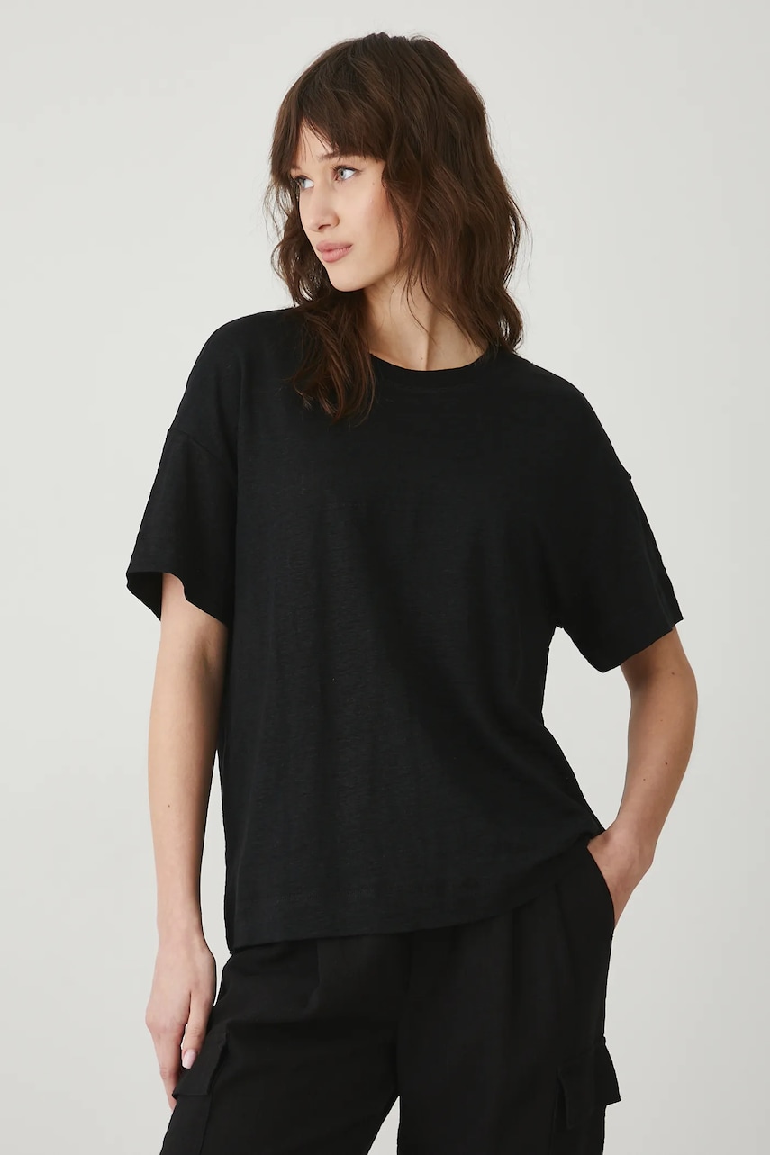 Medicine tricou de in femei, culoarea negru