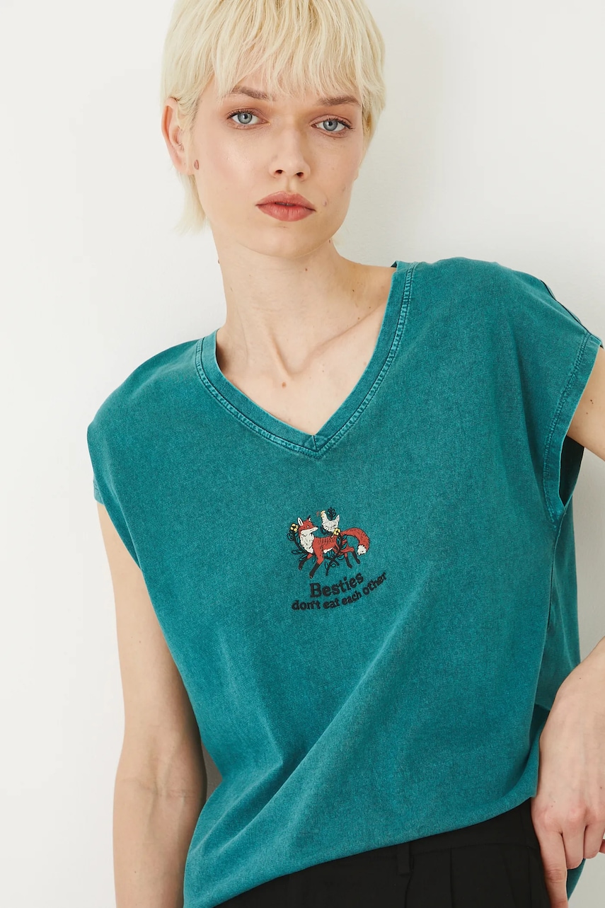 Medicine tricou din bumbac culoarea verde