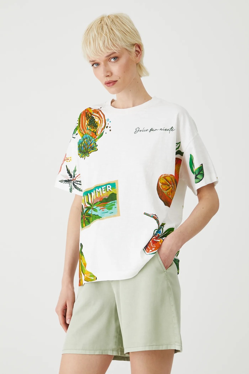 Хлопковая футболка Medicine цвет белый