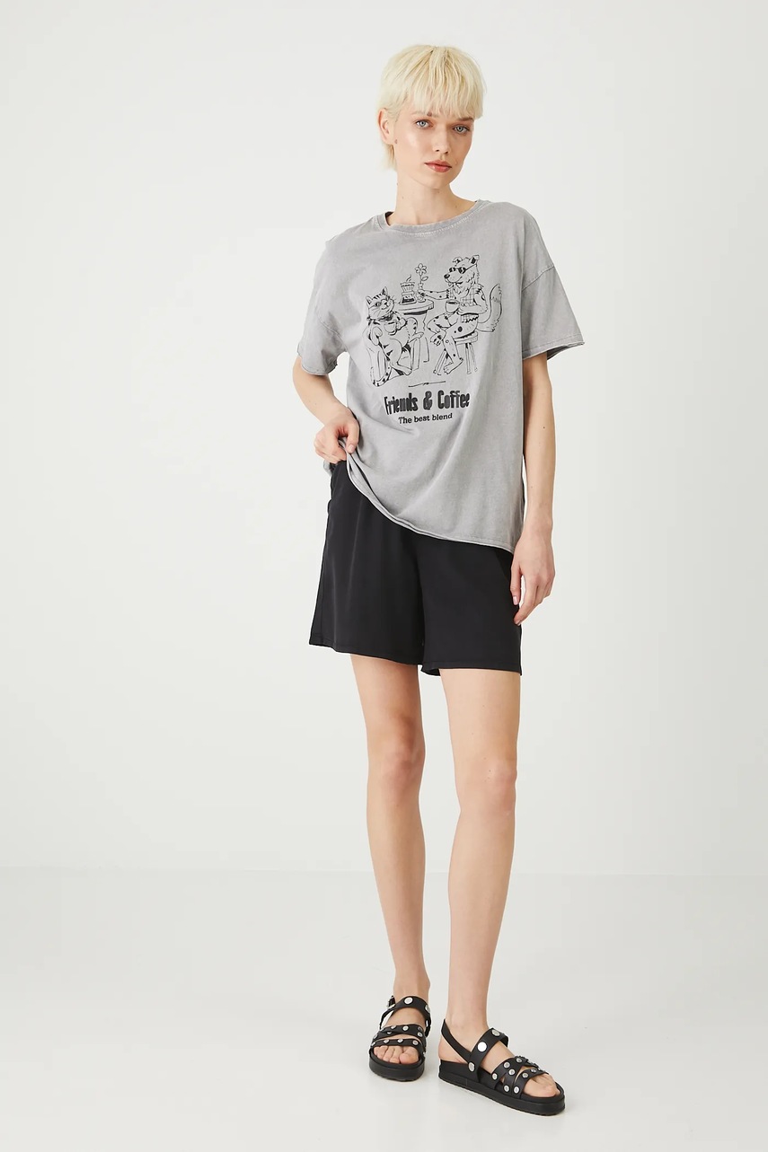 Хлопковая футболка Medicine цвет серый