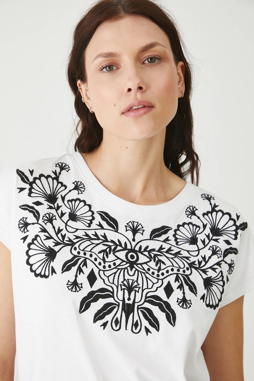 Хлопковая футболка Medicine цвет белый обнаженное плечо