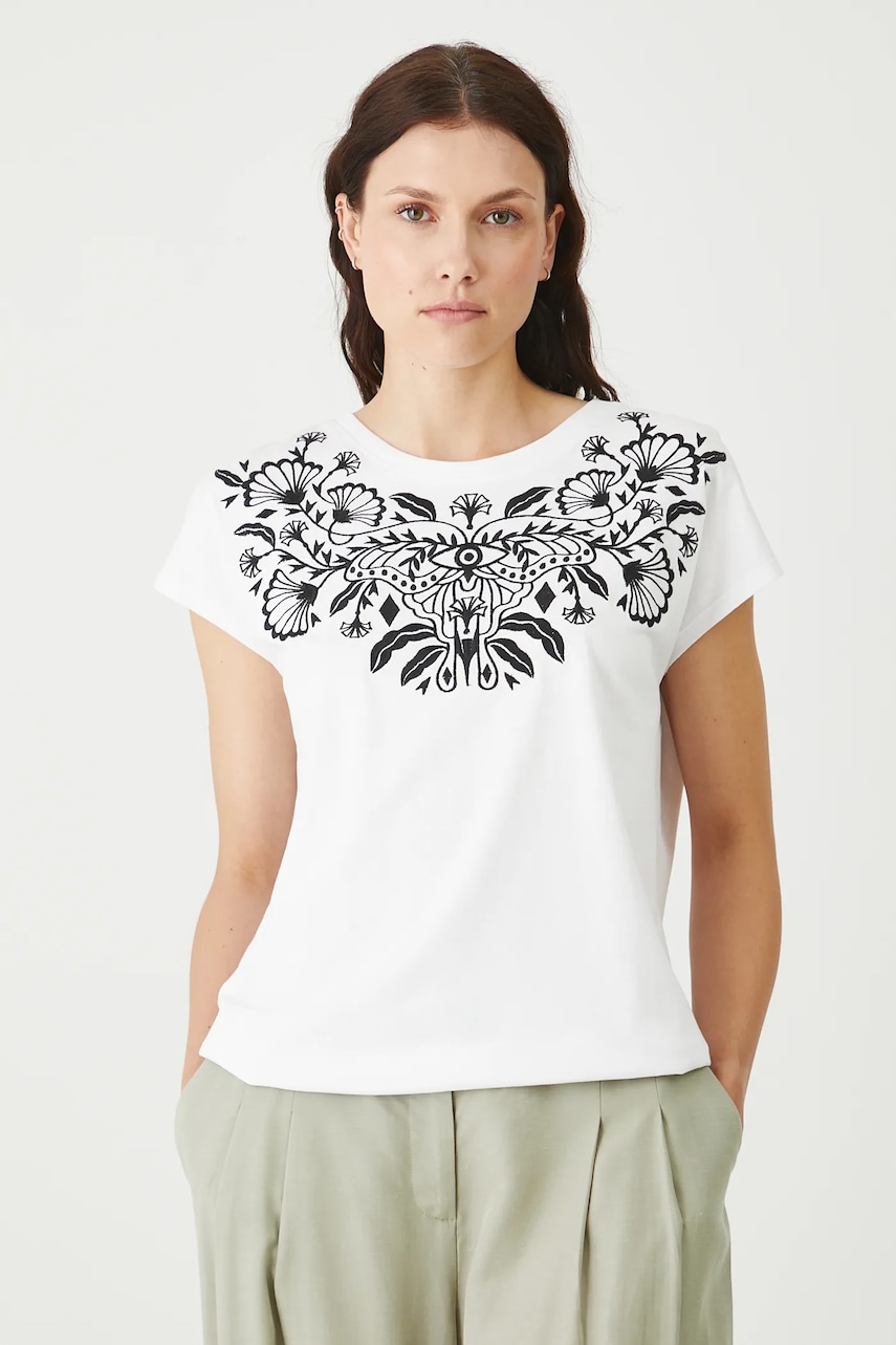 Medicine tricou din bumbac culoarea alb, cu spate descoperit