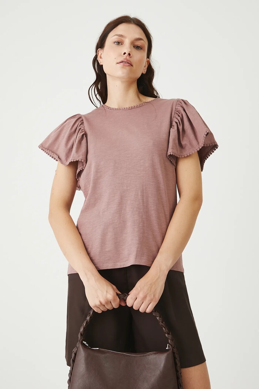 Medicine tricou din bumbac culoarea bej, cu spate descoperit