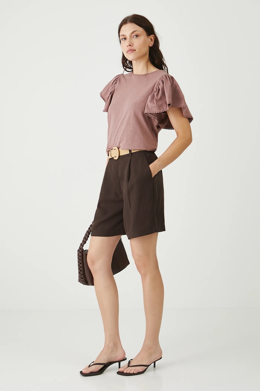 Хлопковая футболка Medicine цвет бежевый обнаженное плечо