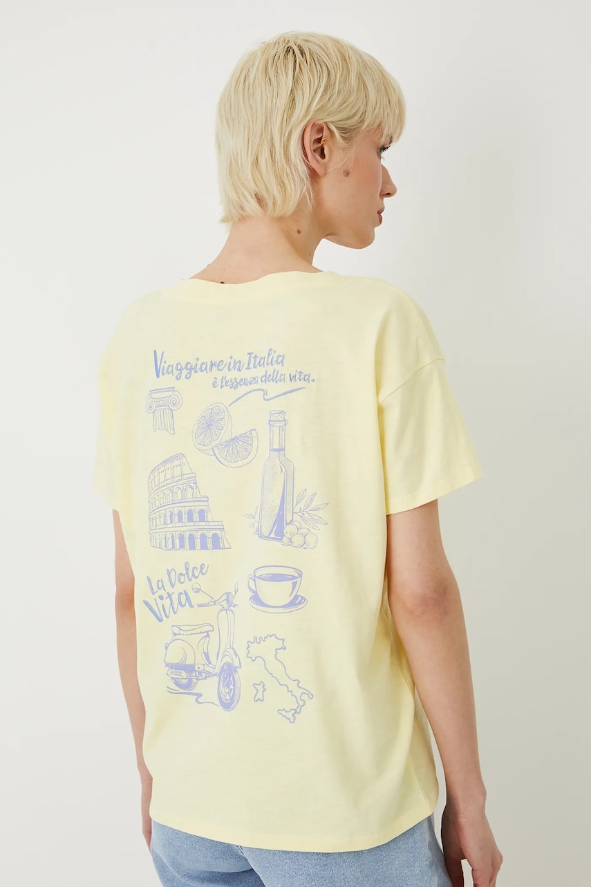 Medicine tricou din bumbac culoarea galben