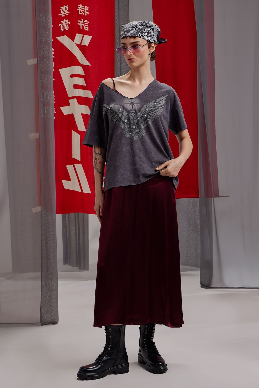 Medicine Tricou din bumbac culoarea gri pentru femei