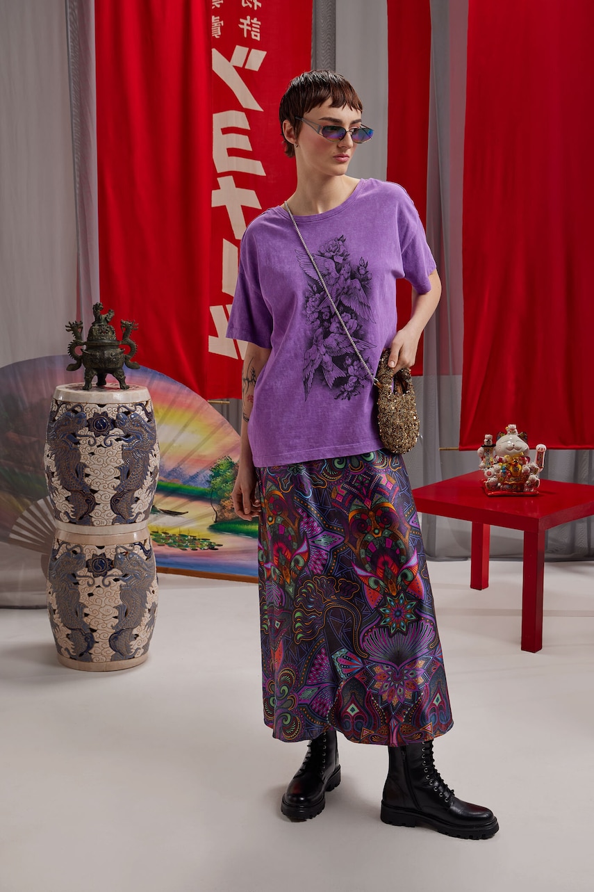 Medicine Tricou din bumbac culoarea violetă a femeilor