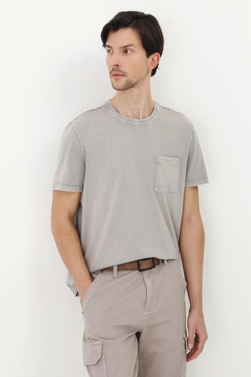 Medicine tricou din bumbac barbati, culoarea gri, neted Medicine tricou din bumbac barbati, culoarea gri, neted