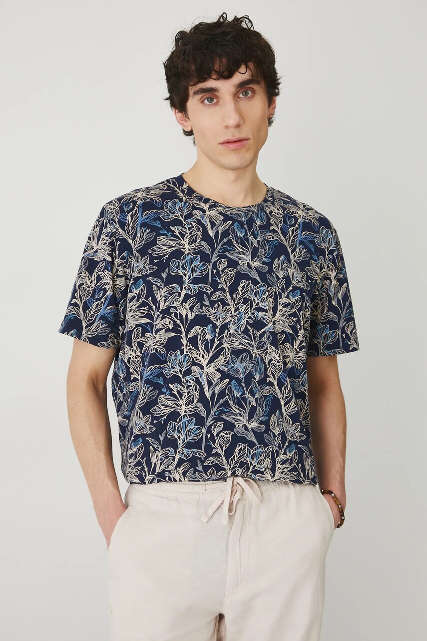 Medicine tricou barbati, culoarea albastru marin, modelator