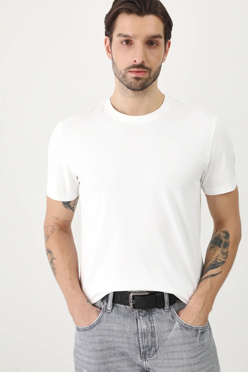 Medicine tricou barbati, culoarea alb, neted