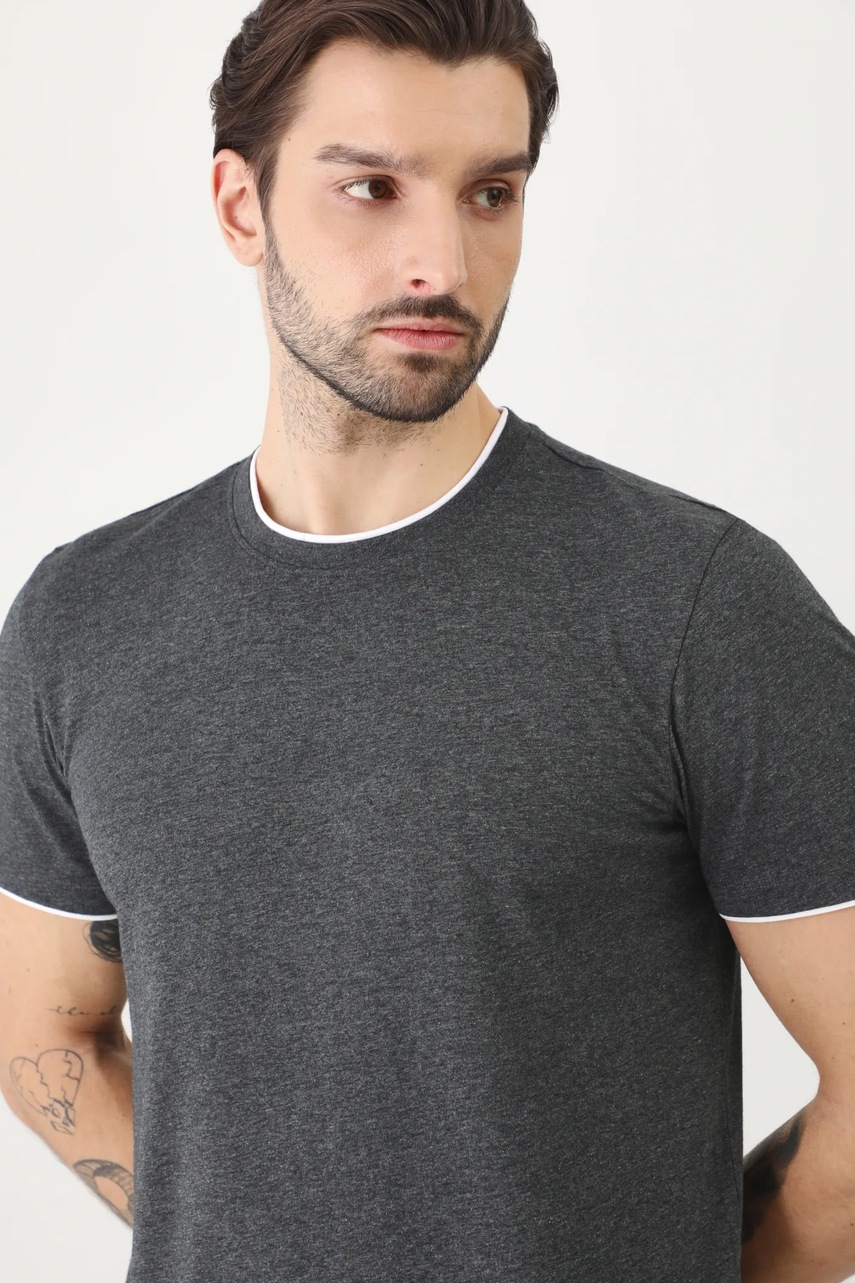 Medicine tricou barbati, culoarea gri, melanj