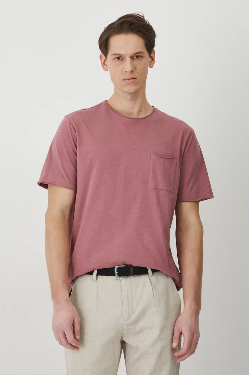 Medicine tricou din bumbac barbati, culoarea roz, neted Medicine tricou din bumbac barbati, culoarea roz, neted