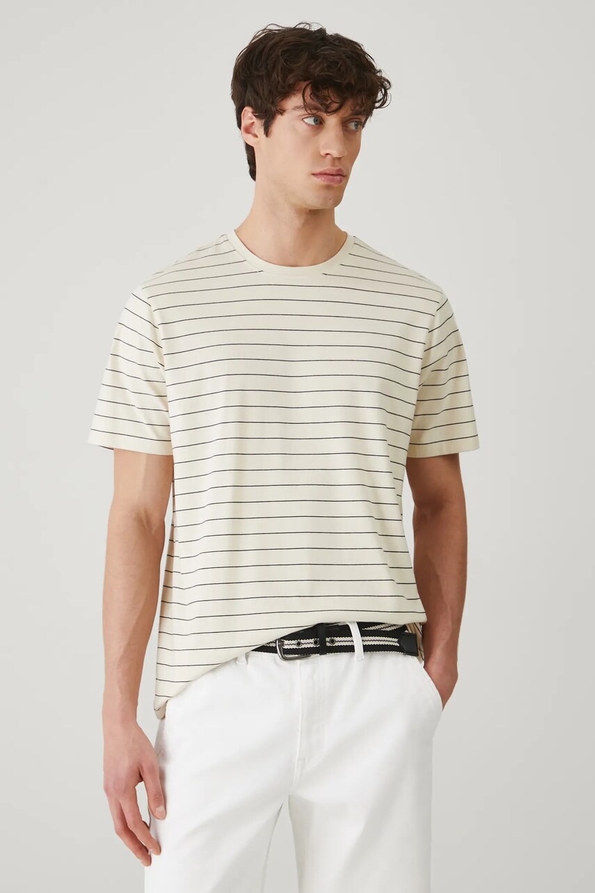 Medicine tricou din bumbac barbati, culoarea bej, modelator