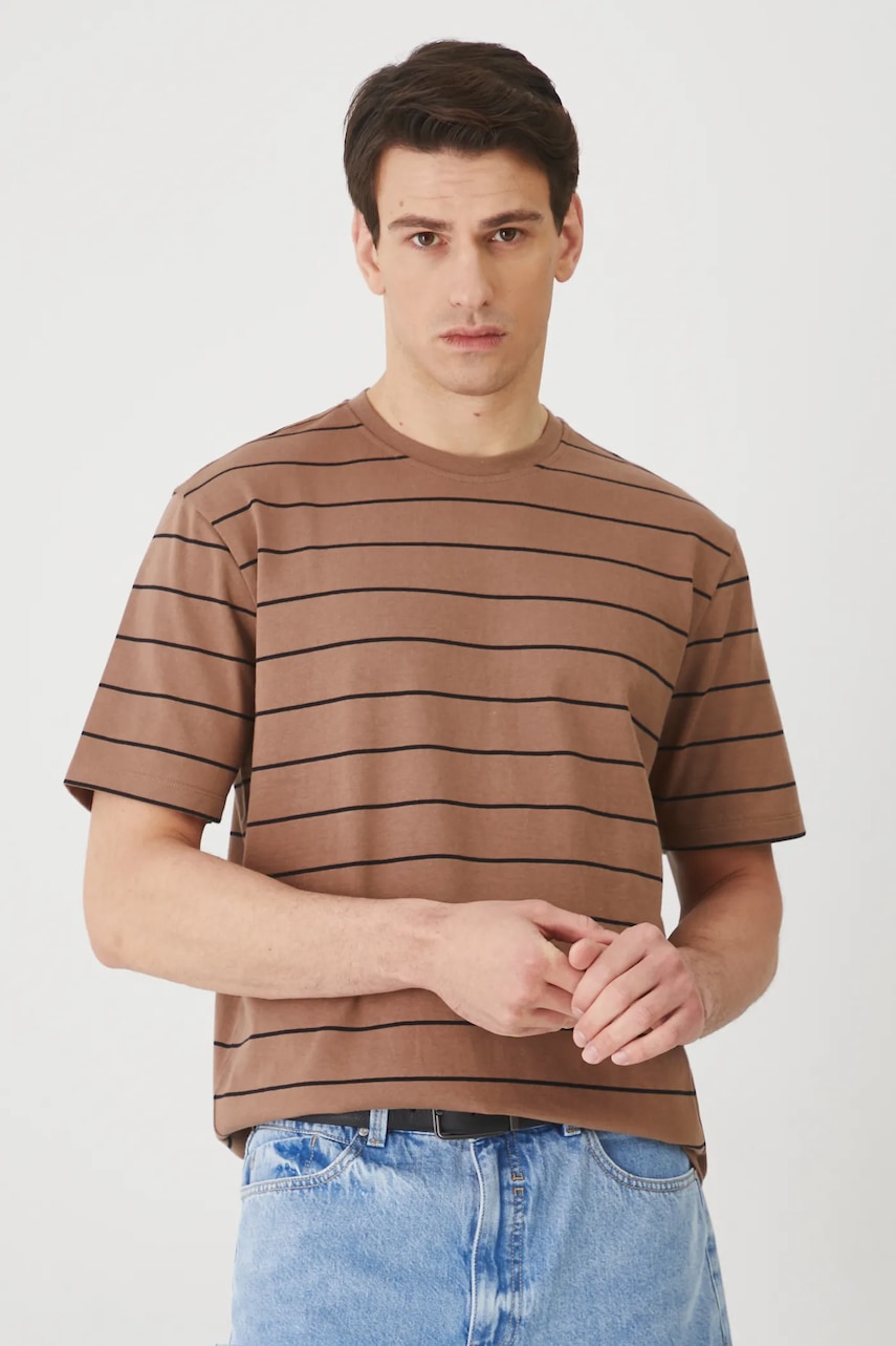 Medicine tricou din bumbac culoarea maro, modelator