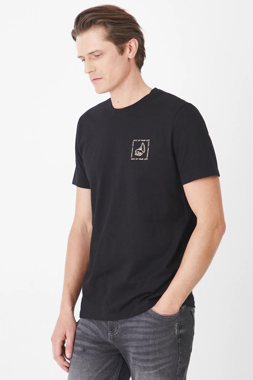 Medicine tricou din bumbac barbati, culoarea negru, cu imprimeu