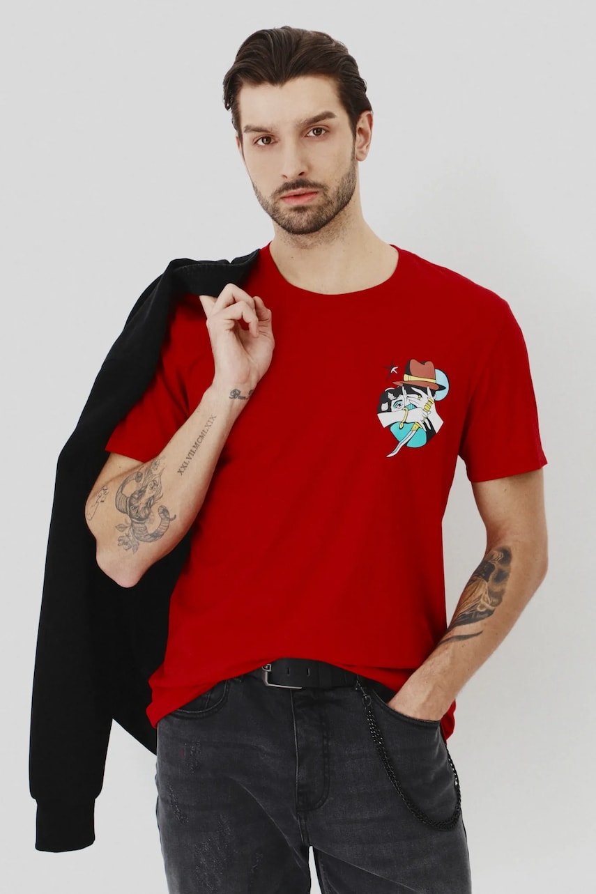 Medicine tricou culoarea rosu, cu imprimeu