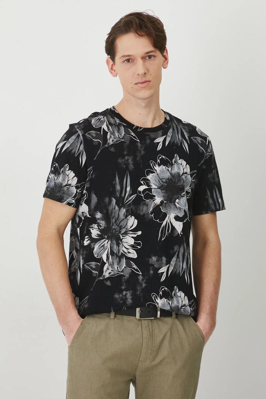 Medicine tricou din bumbac barbati, culoarea negru, modelator