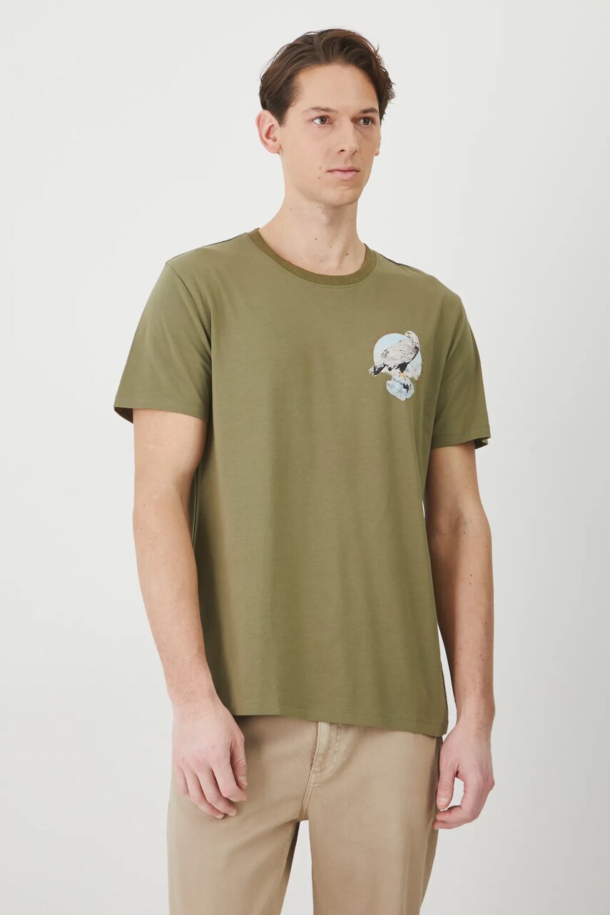 Medicine tricou barbati, culoarea verde, cu imprimeu