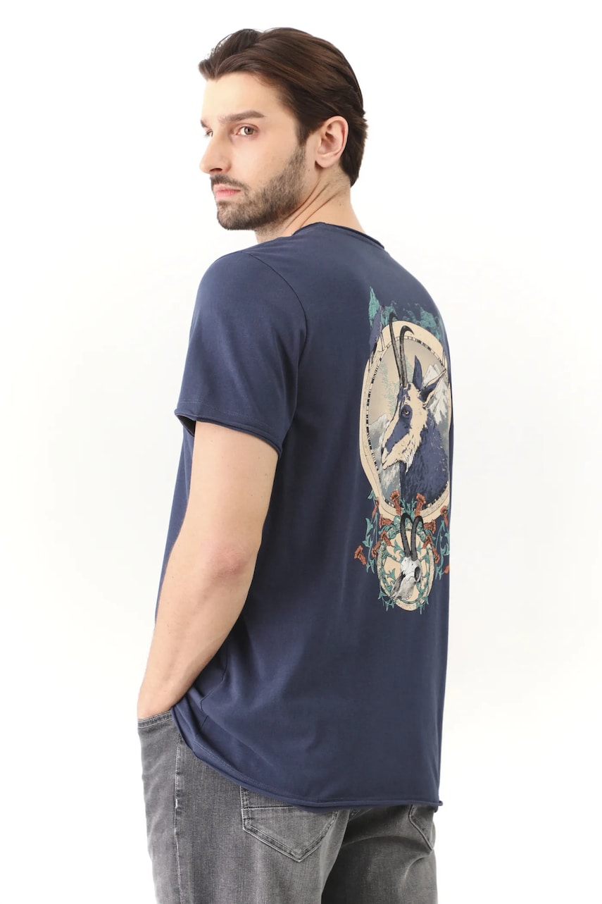 Medicine tricou din bumbac barbati, culoarea albastru marin, cu imprimeu