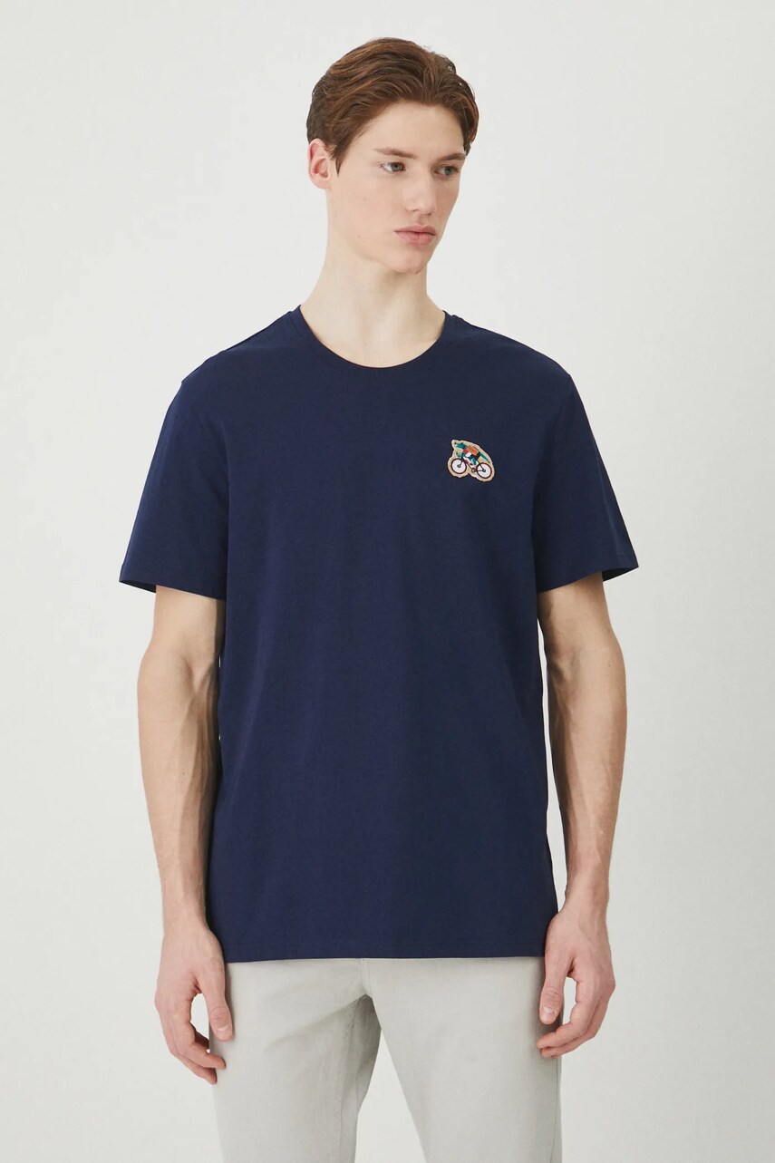 Medicine tricou barbati, culoarea albastru marin, cu imprimeu