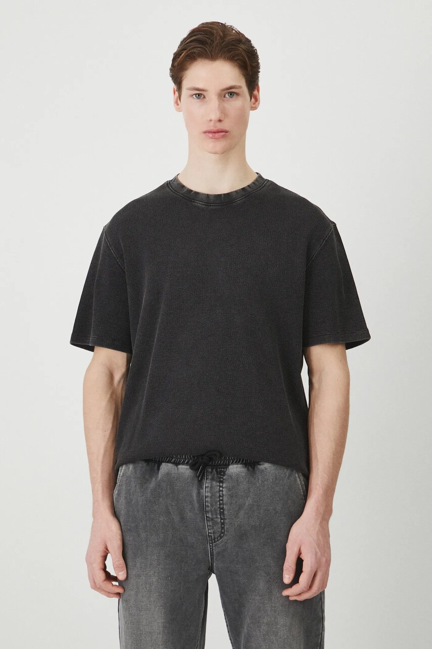 Medicine tricou barbati, culoarea negru, neted