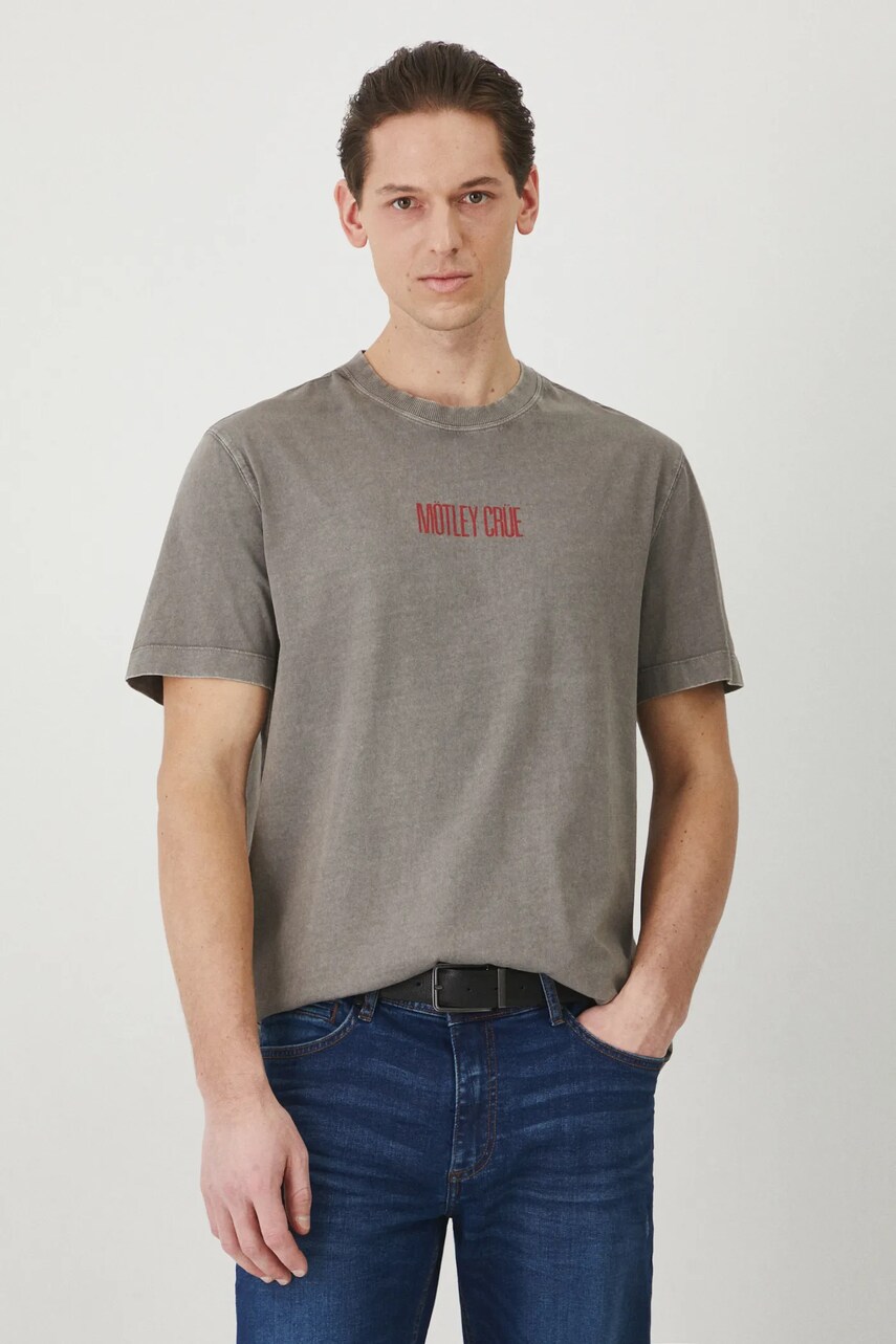 Medicine tricou din bumbac barbati, culoarea gri, cu imprimeu