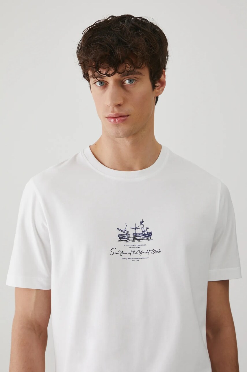 Medicine tricou barbati, culoarea alb, cu imprimeu