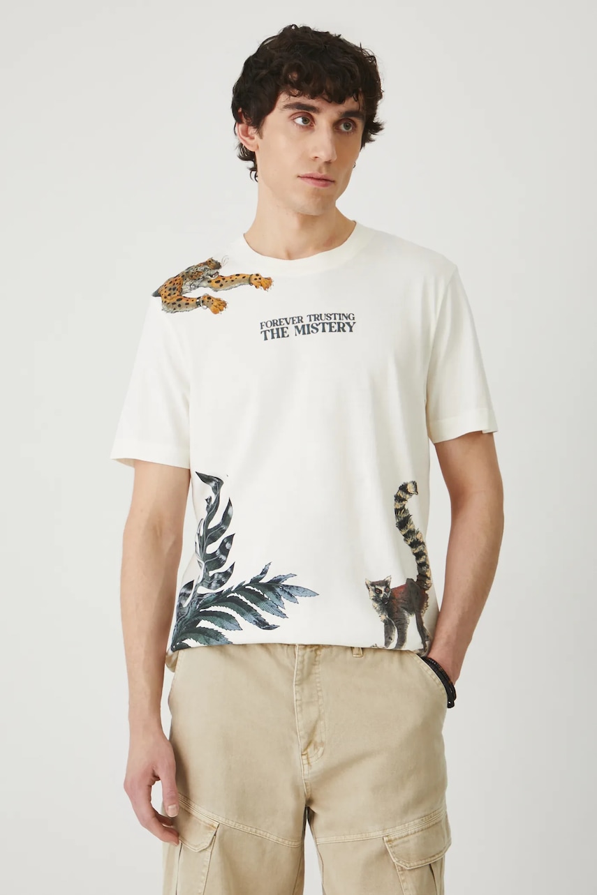 Medicine tricou culoarea bej, cu imprimeu